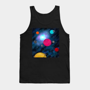 Space Travels Galaxy and Planets Tank Top